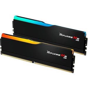 G.SKILL Ripjaws M5 RGB Series (Intel XMP 3.0) DDR5 RAM 32 GB (2x16GB) 6000MT/s CL30-40-40-96 1.35V Desktop computergeheugen UDIMM - Mat Zwart (F5-6000J3040F16GX2-RM5RK)