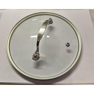 Gräwe Deksel voor pannen en potten, glazen deksel voor pan 32 cm, pannendeksel, met siliconen rand en stoomafgifte, rood