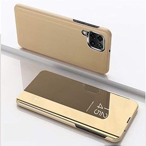 Slanke spiegel flip case voor Samsung Galaxy A52 A22 A53 A51 A50 A72 A32 A21s A71 A13 A31 A12 Note 20 S20 S21 FE S10 Plus S22 Ultra telefoonhoesje (Goud, Samsung A53)