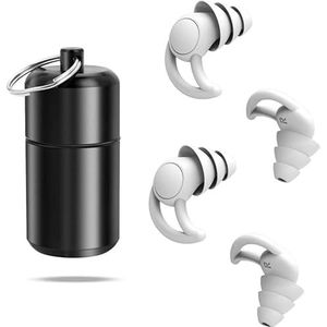 QKEPCY Siliconen oordopjes om te slapen, oordopjes, concerten, oordopjes om te slapen, oordopjes, ruisonderdrukking, motorfiets, oordopjes, vliegtuig (wit)