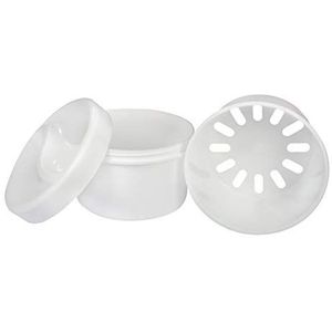 Medi-Inn tandprothesenbeker, tandhouder, beugeldoos met zeef en schroefdeksel, wit (1 stuk)