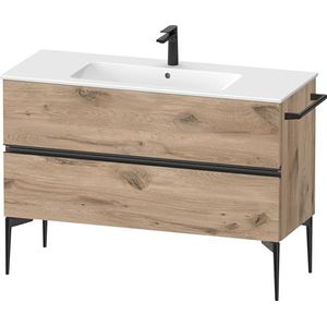 Duravit Sivida badmeubel, 2 laden, greeplijst diamantzwart mat, 1210x477x591mm, voor ME by Starck, SV46460BD, Kleur: Eiken gemarmerd