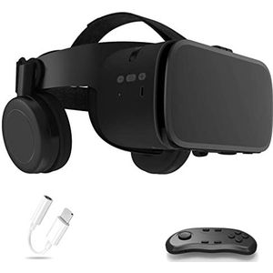 Virtual Reality bril, 3D VR-bril met bluetooth-controller voor games, Panorama Vision VR-bril voor iPhone 13 Pro Max/13 Pro/13/12/11, voor Samsung Galaxy S21, Huawei, Xiaomi