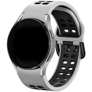 Strap-it Samsung Galaxy Watch 4 Classic 46mm sport square bandje (wit/zwart)