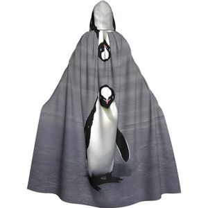 FRGMNT Leuke Pinguïn print Mannen Hooded Mantel, Volwassen Cosplay Mantel Kostuum, Cape Halloween Dress Up, Hooded Uniform