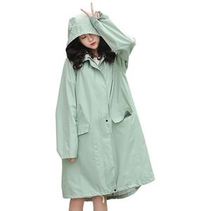 Regenponcho Regenpak Regenjassen Lange Regenjas Dames Heren Regenkleding Ademende Draagbare Waterafstotende Regenponcho Regencape Regenjas (Color : Grün, Size : Large)