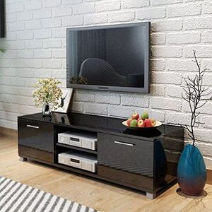 Lingjiushopping TV-kast zwart glanzend gelakt 120 x 40,3 x 34,7 cm Kleur: zwart hoogglans Materiaal: MDF (MDF-plaat)