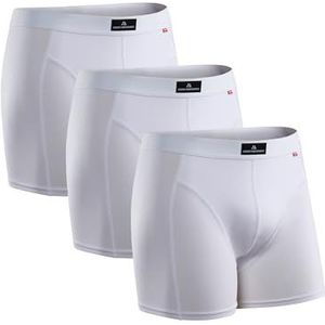 DANISH ENDURANCE Boxershorts Heren, Katoenen Heren Ondergoed, Klassieke Pasvorm, Met of Zonder Gulp, 3 Pack, Wit, XL