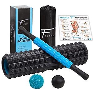 Fitem Foam Roller massageset, diep – massagerol – rugpijn – spierpijn & trigger punten – herstel van sport en welzijn