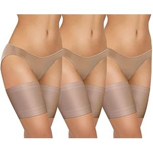 SESTO SENSO 3 paar dijbeenbanden, sexy, elastisch, anti-wrijving met 4 siliconen strepen, S