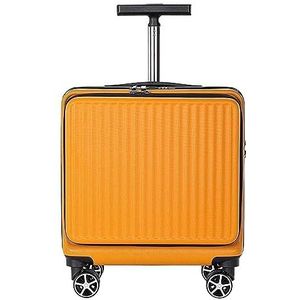 Koffer Bagage Koffers Van 16 Inch Zakenreizen Instappen Handbagage Krasbestendige Harde Koffers Reiskoffer (Color : Yellow, Size : 16in)