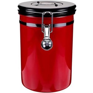 UPKOCH theeblik koffieblik roestvrij staal luchtdicht voedsel koffie container aroma sluiting container container voor koffie thee cacao koffiebonen koffiepoeder noten (rood L)