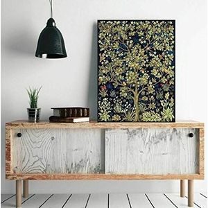 Awesocrafts Verf op nummer kits, levensboom door William Morris, vogels bloemen bomen nummer schilderij voor volwassenen en kinderen 40 x 50 cm ingelijst of niet (levensboom, ingelijst)