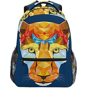 Blauwe Cool Tiger Art School Rugzak voor Meisjes Jongens Middelbare School Stijlvolle Ontwerp Student Tassen Boekentassen, Patroon, 11.5×8×16In