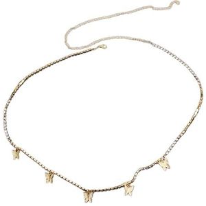 Body Chain Strass Vlinder Taille Decoratieve Mode Buik Ketting Taille Ketting, 65, Bergkristal, Witte diamant