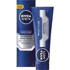 NIVEA Scheercrème, Protect & Care, normale tot droge huid, verpakking van 6 stuks, 100 ml