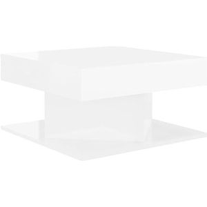 vidaXL Salontafel 57x57x30 cm spaanplaat hoogglans wit