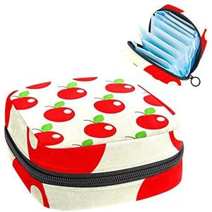 Periode Pouch Draagbare Tampon Opbergtas,Tampon Houder voor Portemonnee Vrouwelijke Product Organizer,Rood Fruit, Meerkleurig, 4.7x6.6x6.6 in/12x17x17 cm