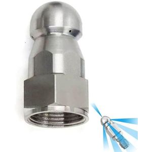 Spuitmondpunt, rioolreinigermondstuk van roestvrij staal, hogedrukreinigerslang, 1 voor- en 3 achtergaten of 6, verpakking met meerdere maten(1 Hole in Front/3 Holes in Back Inner Diameter 22mm,2pcs)