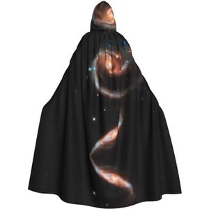 WURTON Halloween Kerstfeest Galaxy Print Volwassen Hooded Mantel Prachtige Unisex Cosplay Mantel