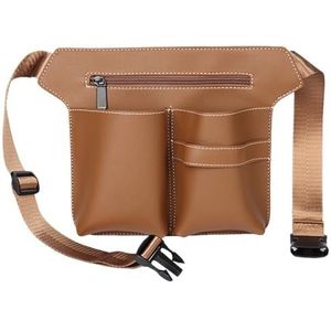 PXAMORTEL Kapperstas, opbergtas for haarstylinggereedschap, modieuze leren heup- en schoudertas, elektrische push-cut tas, kapperstas(Khaki)
