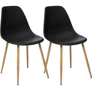UNIVERS-DECOR Stoel in Scandinavische stijl Taho, imitatie eiken, sfeer (zwart, set met 2 stoelen in Scandinavische stijl Taho)