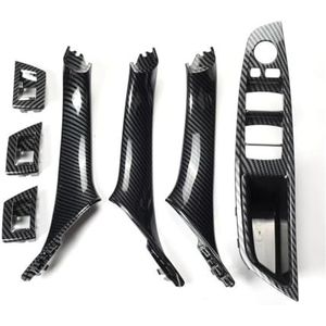 Auto interieurdeurgrepen 7-delige Voor BMW 5-serie F10 F18 523 525 528 Deurgreepgreep Linksgestuurd Beige Zwart Koolstofvezel Auto-interieur(Carbon RHD)