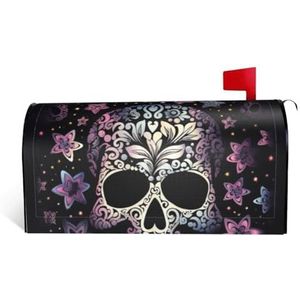 GTKSYNVE Coole schedel brievenbushoezen magnetische standaardmaat 21 x 18 inch decoratieve brievenbushoezen waterdichte brievenbushoes gepersonaliseerde brievenbushoezen voor tuin buitendecoratie