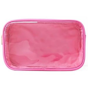 PVC transparante tas duidelijk reizen opslag organisator make-up cosmetische tas zakjes transparante waterdichte toilettas doorzichtige draagtas (kleur: felroze, maat: M)