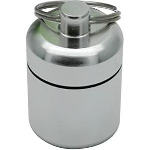 Mini Pillen Doos Aluminiumlegering Sleutelhanger Fles Backpacken Persoonlijke Tabletten Volwassenen Kinderen Ouderen Waterdichte Verzegelde Container Zilver