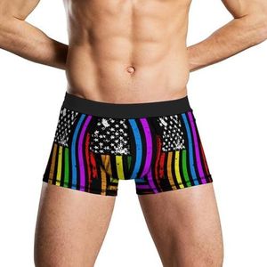 Regenboog LGBTQ Gay Pride vlag zacht heren ondergoed comfortabele ademende pasvorm boxer shorts 2XL