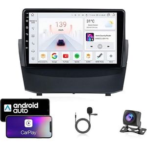 9 Inch Autoradio Compatibel voor Ford Fiesta 2008-2013 met GPS Navigatie CarPlay Android Auto Acht-Core 4G Bluetooth WiFi MirrorLink Stuurwiel Afstandsbediening(T4 8 Core 4G+Wifi 4G+64G)