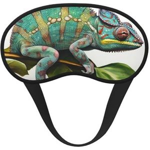 Chameleon slaapmasker voor vrouwen, meisjes en mannen, zacht, comfortabel oogmasker met verstelbare riem, verduisterend oogslaapmasker voor reizen, yoga, dutje in ploegendienst