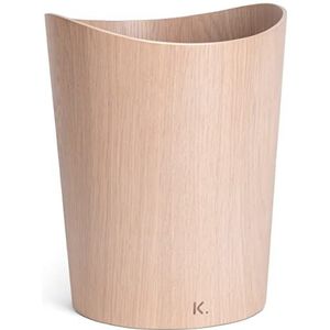 KAZAI. Echte Houtafval Papierbak ""Börje"" | Houten Papieren Mand voor op Kantoor, Kinderkamer, Slaapkamer en meer | 9 liter | Eiken wit