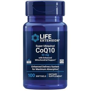 Life Extension Super Ubiquinol CoQ10 with Enhanced Mitochondrial Support, 50mg - 100 Softgels