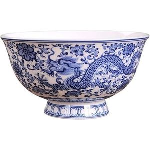 Bowls, Keramische kom* Chinese oude paleisstijl porseleinen rijstkom, papkom, soepkom 15,6 cm 6,14 inch blauw witte porseleinen kom Dragon Pattern Bowl Househo(Size:4.5in)