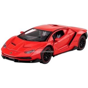 Schaalmodel auto 1:24 For Lamborghini LP770 Revuelto Legering Spuitgietmodel Geluid En Licht Super Sportwagen Model Replica Model Auto(LP770 Red)