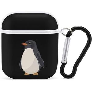 Leuke Pinguïn Leuke Case Voor AirPods 2 & 1 Schokbestendige Beschermende Hoofdtelefoon Gevallen Cover Met Sleutelhanger Voor Mannen Vrouwen