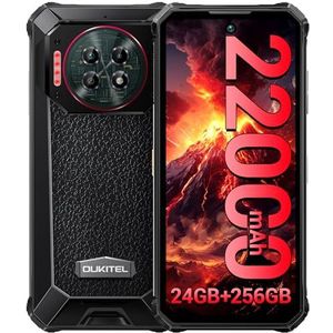 OUKITEL WP19 PRO 2024 Onbreekbare Mobiele Telefoon, 22000 mAh Batterij/33 W, 24 GB + 256 GB/2 TB Smartphone Android 13, 6,8 inch FHD+ 120 Hz, 64 MP + 20 MP Nachtzicht, Telefoon Face ID/NFC/GPS/3