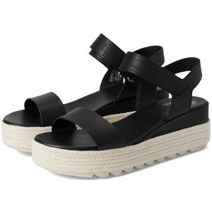 Sorel Cameron Flatform damessandalen, zwart/krijt, 36 EU, zwart krijt, 36 EU