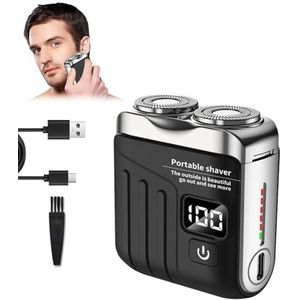 HASAIKA Mini elektrisch scheerapparaat, draagbaar elektrisch mini-scheerapparaat, waterdicht mini-scheerapparaat, afneembaar lemmet, nat en droog, geschikt voor reizen thuis (zwart)