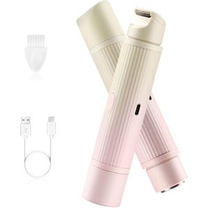 2-in-1 elektrisch scheerapparaat voor dames - oplaadbaar nat droog waterdicht tweekop bikini haartrimmer, kleurverloop roze