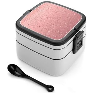 Rose Gold Giltter 3 Lagen Bento Box Lunch Bag Salade Lunchbox Stapelbare Maaltijd Prep Containers voor Vrouwen Mannen