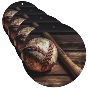 Honkbal op houten auto luchtverfrissers kaarten set van 4 stuks hangende geurkaarten voor kledingkast badkamer auto aromatherapie tabletten achteruitkijkspiegel hanger auto verfrissers langdurig