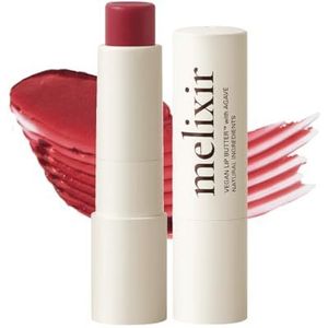 Melixir Vegan Lip Butter # 10 Flutter (+11 meer kleuren), Pure getinte lippenbalsem voor droge, gebarsten lippen, hydraterende chapstick met agave & sheaboter, petrolatum vrij, plantaardige Koreaanse