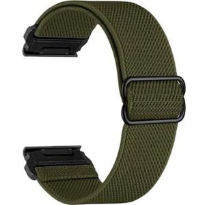 20 22 26 mm elastisch geweven nylon lusband geschikt for Garmin Fenix ​​7X 6X 5X 7S 6S 5S Pro 7 6 5 Plus 3HR 945 Epix Gen 2 Enduro horlogeband (Color : Green-Black, Size : 22mm For Fenix 7)