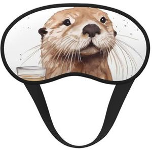 Slaapmasker voor zijslaper, zijden slaapmasker met elastische band, super zachte oogslaapschaduwhoes, zeeotter, verduistering, nachtblinddoek voor dames en heren, reizen
