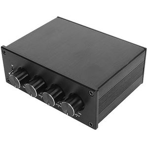 Stereo Splitter Box, Lage Vervorming Voorkomen Interferentie Geruisloze Onafhankelijke Controle Geluid Signaal Bron Splitter 1 in 4 Out voor Actieve Luidspreker (EU-stekker)