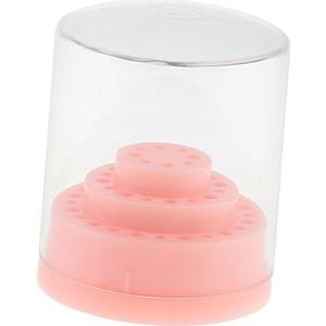 48 Gaten Nail Boor Kit Houder Stand Organizer Manicure Box Display Roze