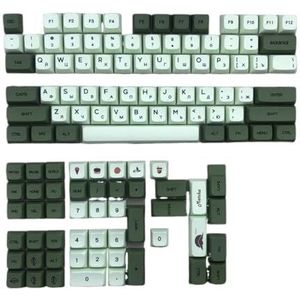 QPSJXN 125 PBT KeyCap XDA-profiel KleursubEngels en Japanse aangepaste keycaps MX Switch Mechanische Gaming Toetsenborden (Matcha RU)